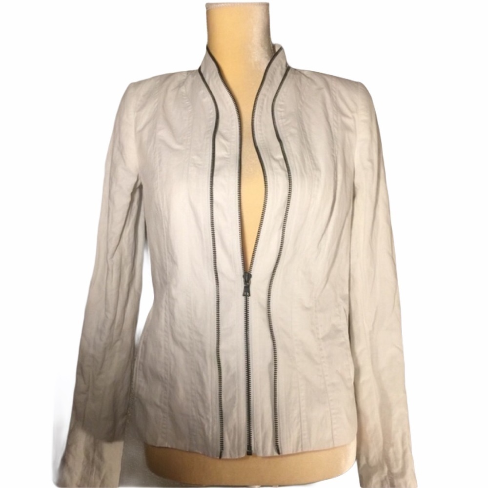 T. Tahari Designer Moto Jacket With Zipper Jacket New Size 2